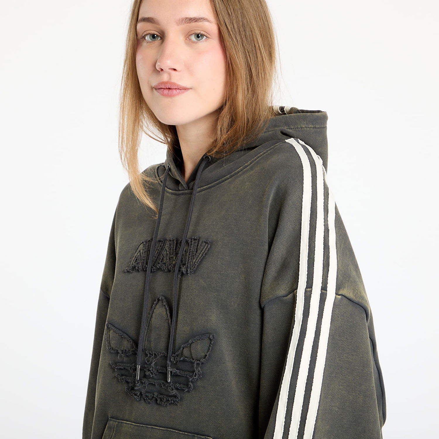 Dukserice adidas Originals adidas x Avavav Shoulderless Hoodie Siva | JP4849, 1