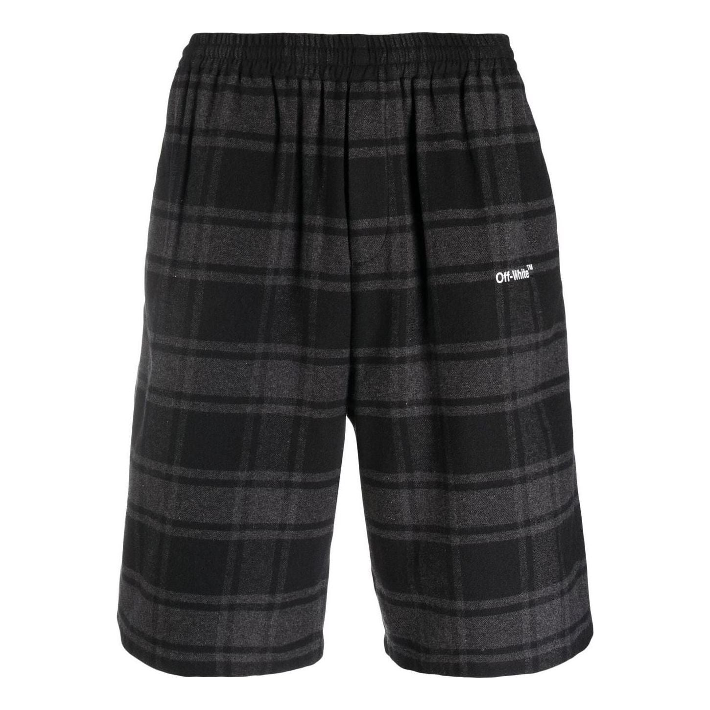 Kratke hlače Off-White Designer Check-Print Shorts Crna | OMCB058C99FAB0010501, 0