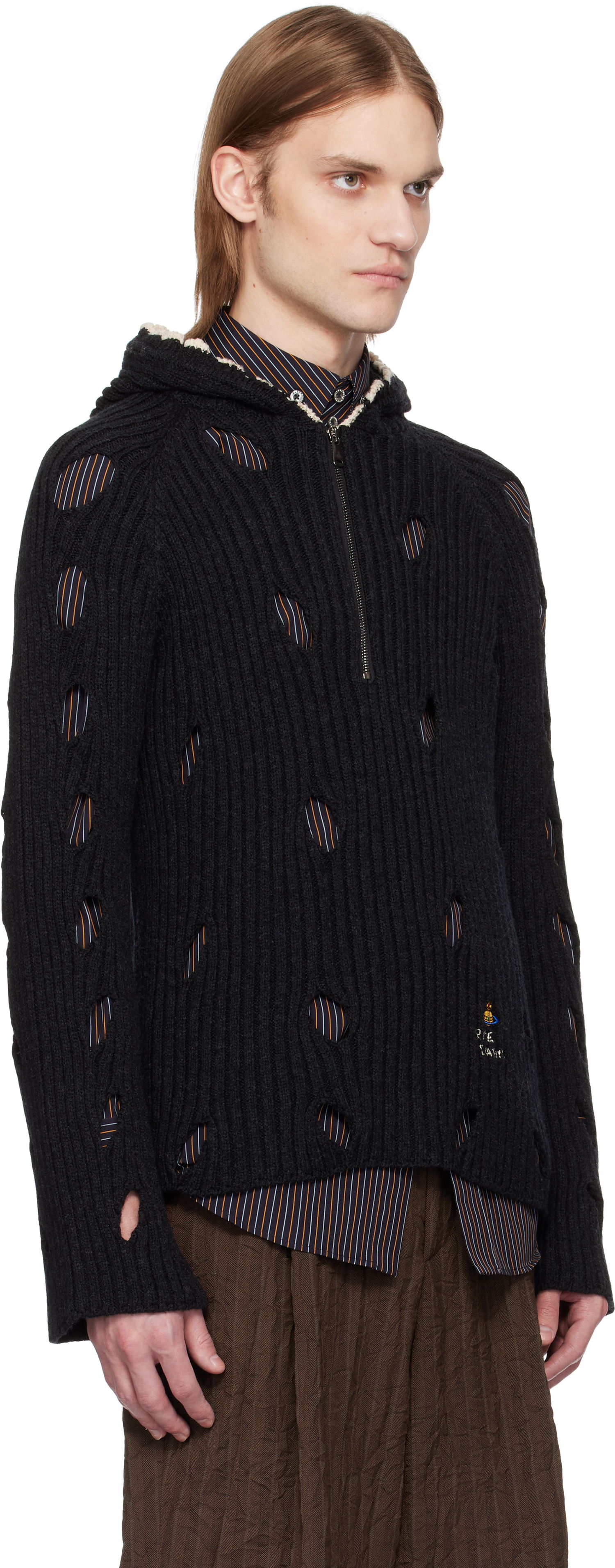 Džemper Vivienne Westwood Vivienne Westwood Slash Hoodie Crna | 38030051-Y003H-, 1