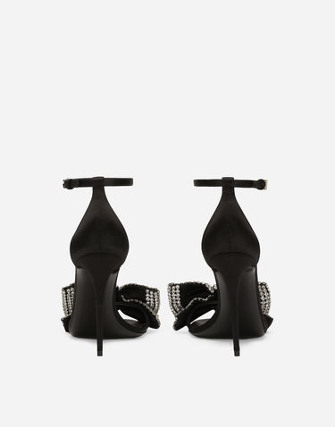 Tenisice i cipele Dolce & Gabbana Satin Sandals With Rhinestone Embellishment Crna | CR1793A9S438S488, 2
