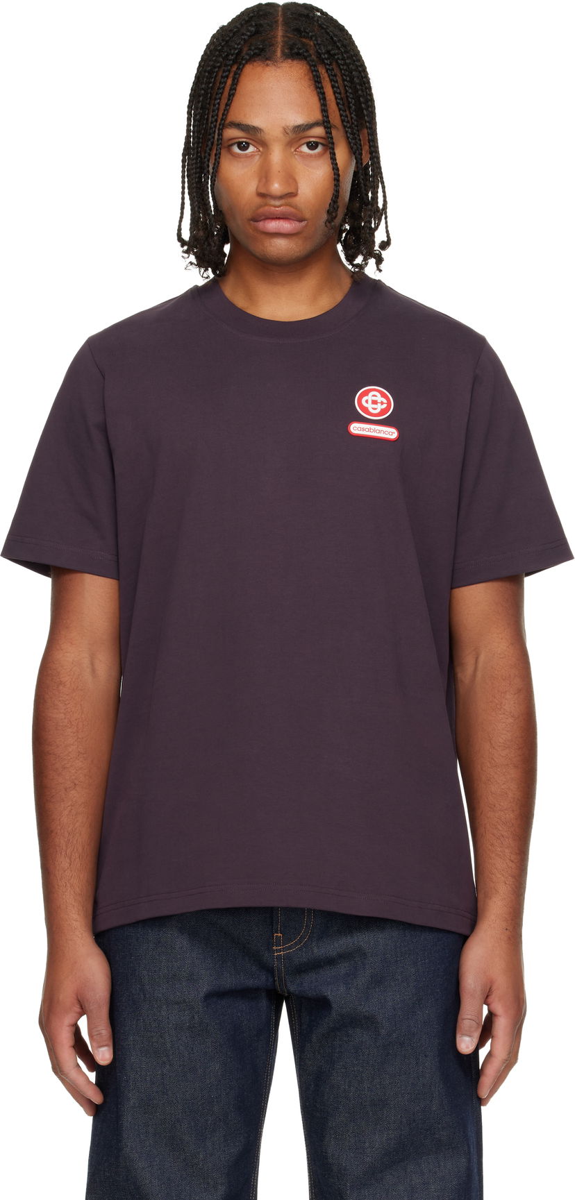 Majica kratkih rukava Casablanca Logo Patch Short Sleeve T-Shirt Ljubičasta | M-AW25-JTS-001-06
