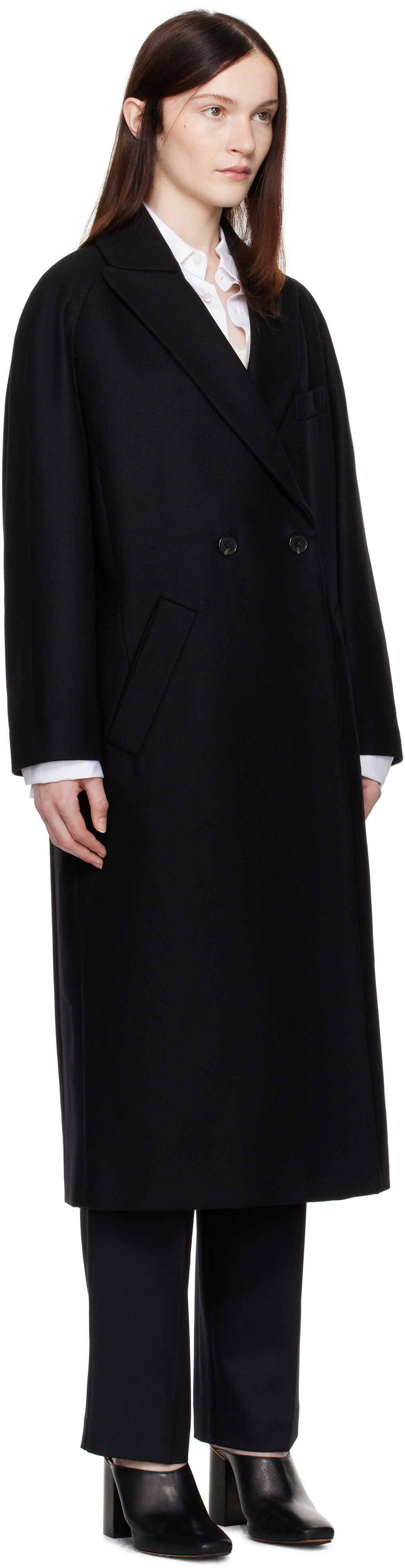 Kaputi A.P.C. A.P.C. Flora Double-Breasted Trench Coat Crna | WOAJS-F01541, 1