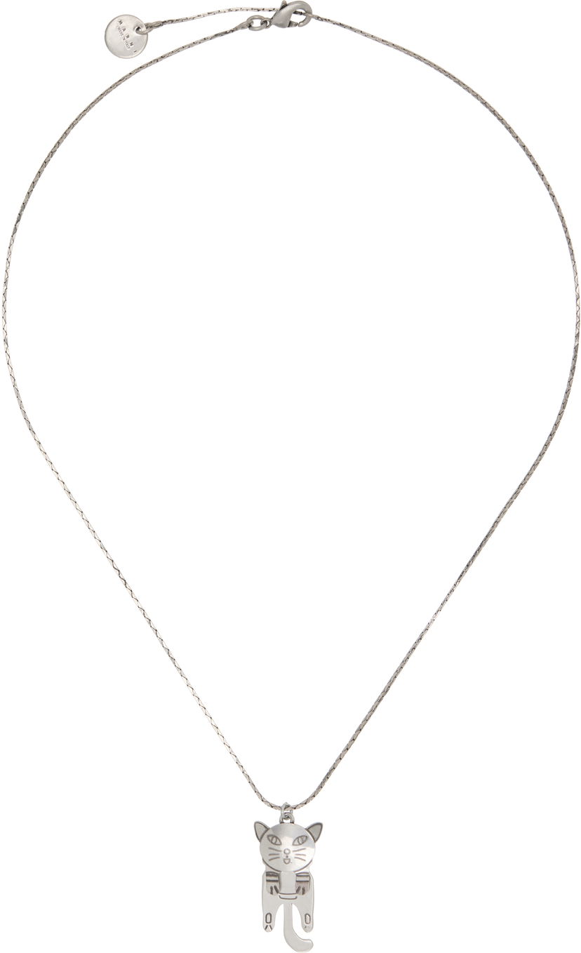 Ogrlica Marni Marni Cat Pendant Necklace Metalik | COMV0508A0 M2000