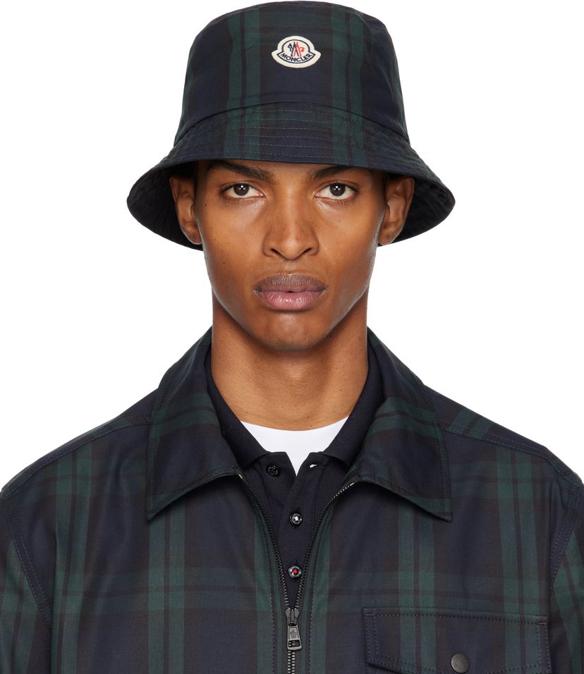 Šešir Moncler Moncler Reversible Black Watch Tartan Bucket Hat Tamnoplava | K20913B00027M7661