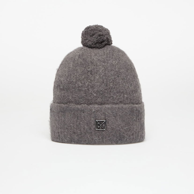 Kapica CALVIN KLEIN Calvin Klein Emblem Brushed Pom-pom Beanie Universal Siva | LV04D8067G N3Z