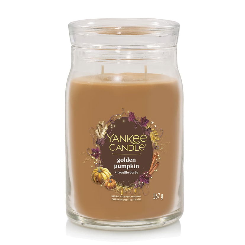 Svijeće Yankee Candle Signature Large Jar 2 Wicks Golden Pumpkin Smeđa | 43490