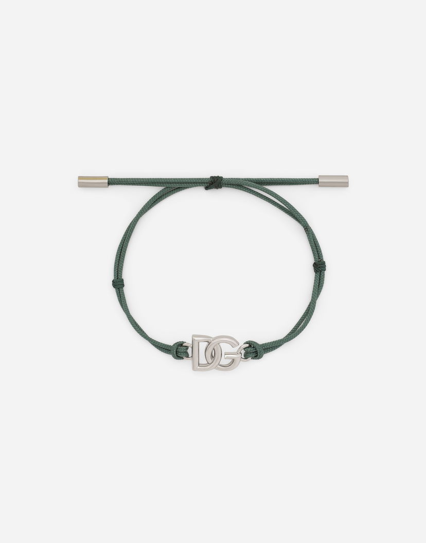Narukvica Dolce & Gabbana Cord Bracelet With Logo Zelena | WBP5L1W1111V0153