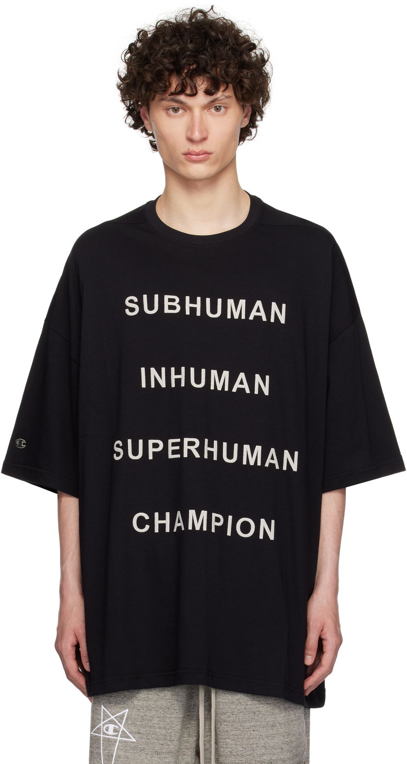 Majica kratkih rukava Rick Owens Rick Owens Champion Edition Tommy T-Shirt Crna | CM01E1675 CHJG JERSEY
