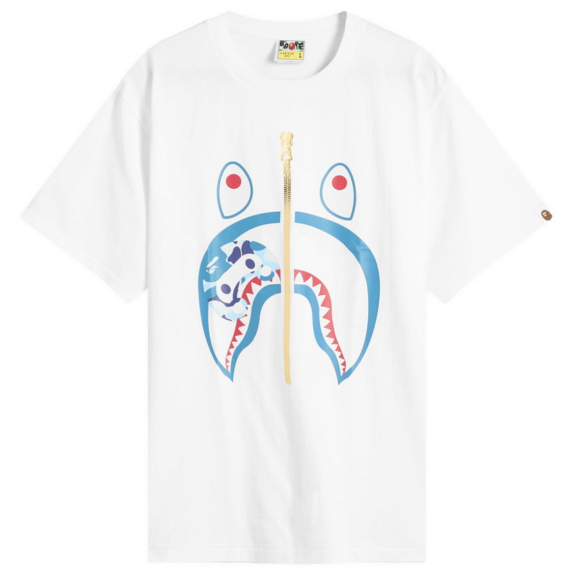 Majica kratkih rukava BAPE Abc Camoilo Shark Graphic Tee, Size L Bijela | 002TEL301003M-WBK