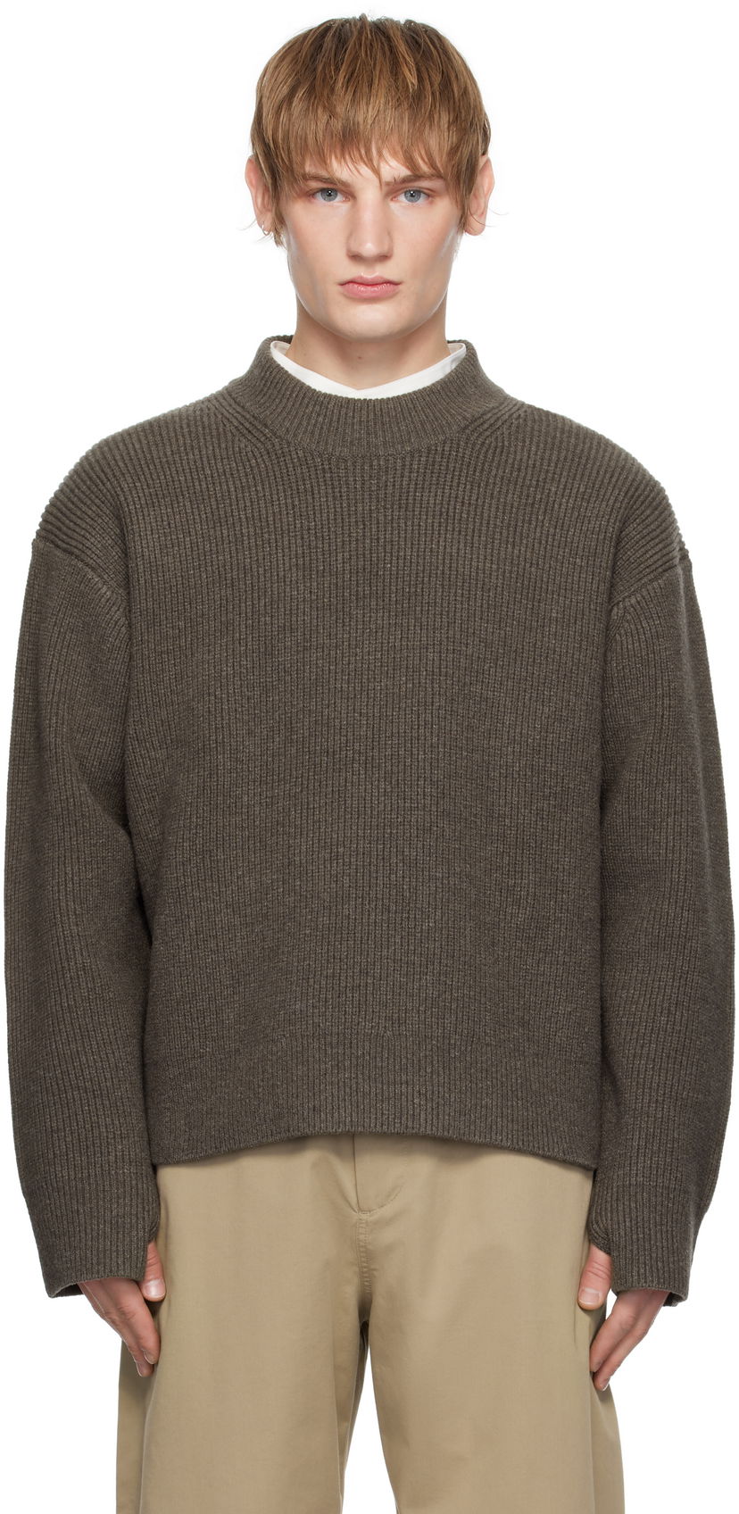 Džemper Studio Nicholson Studio Nicholson Voe Knit Sweater Smeđa | VOE SNM - 1292