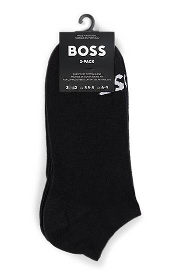 Čarape BOSS BOSS Three-Pack of Ankle Socks with Contrast Logos Crna | 50502073, 1