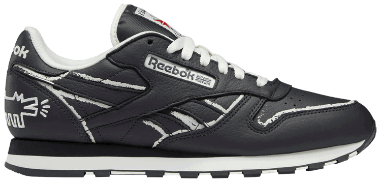 Tenisice i cipele Reebok Keith Haring x Classic Leather "Dog Blackboard Chalk Drawing" Siva | GZ1456, 0