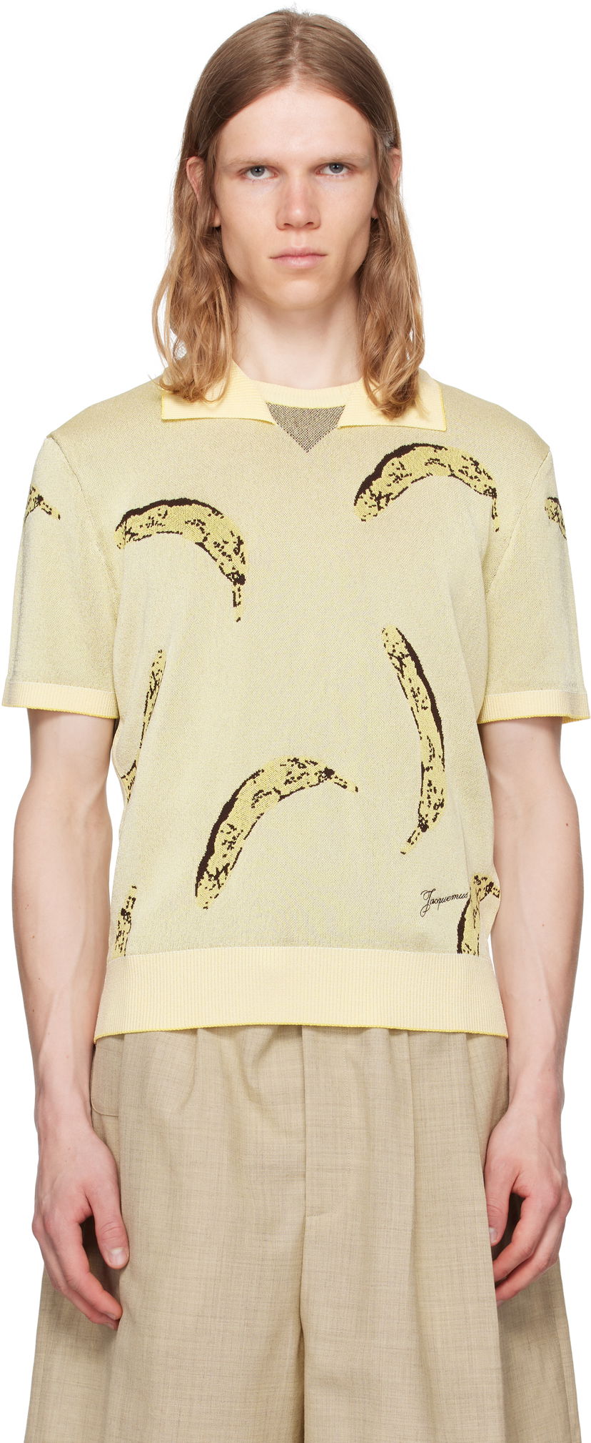 Polo majica Jacquemus Jacquemus La Croisière 'The Marino' Knit Polo Žuta | 25E255KN529-2025