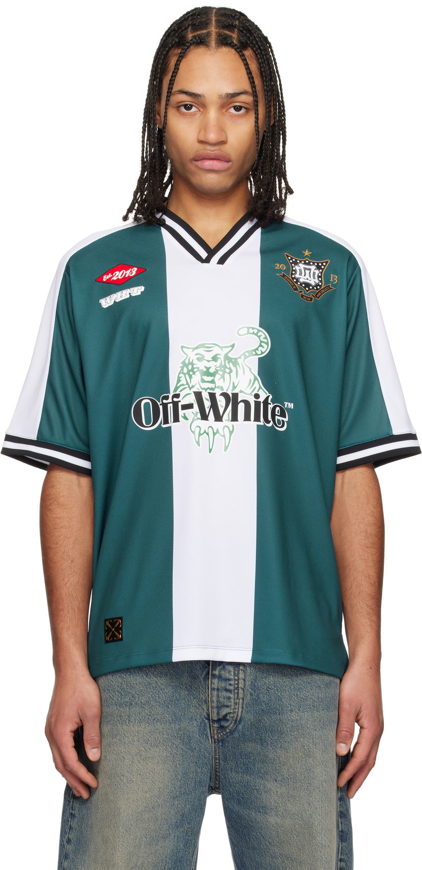 Dres Off-White Off-White Tiger 23 Soccer T-Shirt Zelena | OMAD00AS25JER0025710
