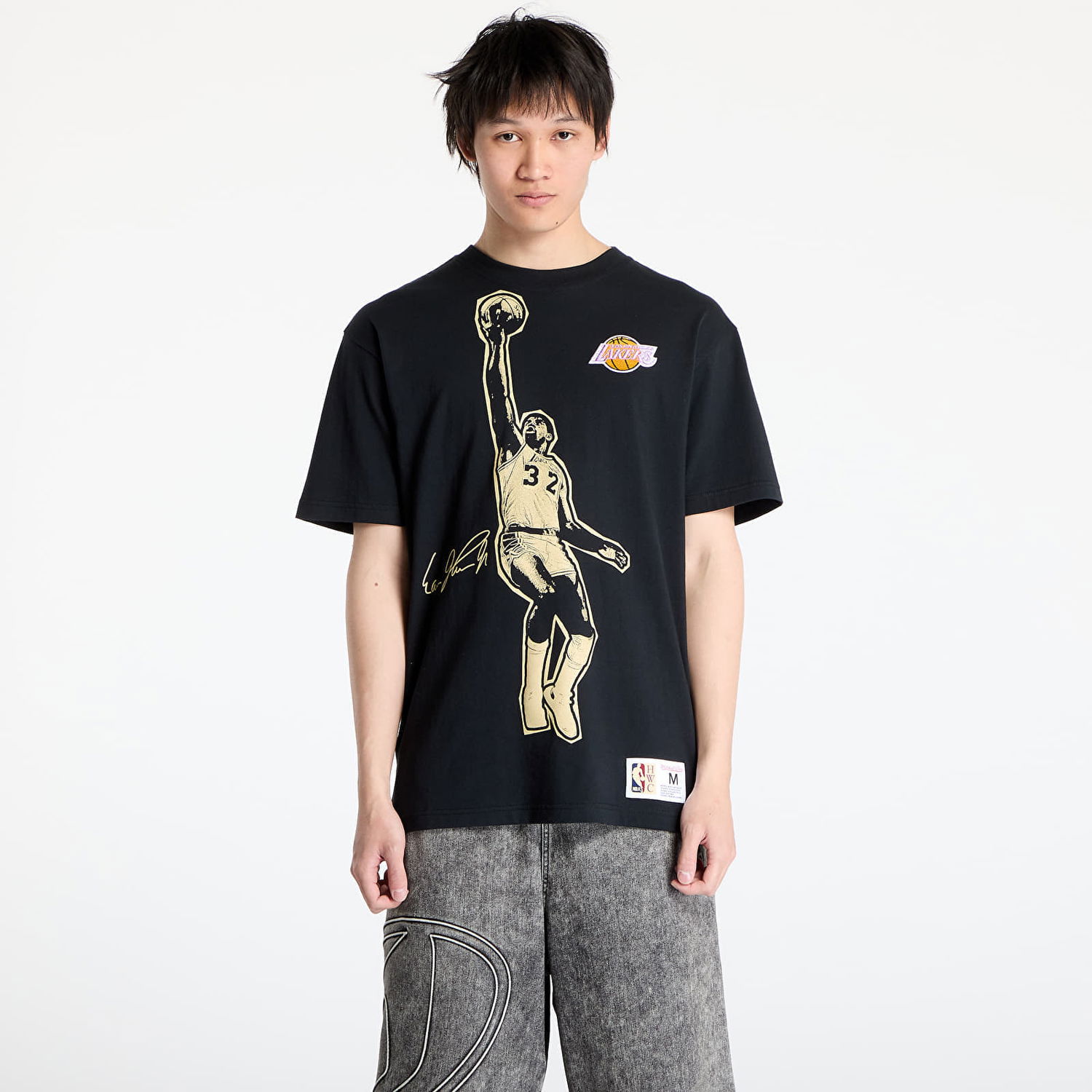 Majica kratkih rukava Mitchell & Ness Mitchell & Ness Lakers Magic Johnson Vintage Graphic Tee Crna | NN12306-LALBLCK, 0