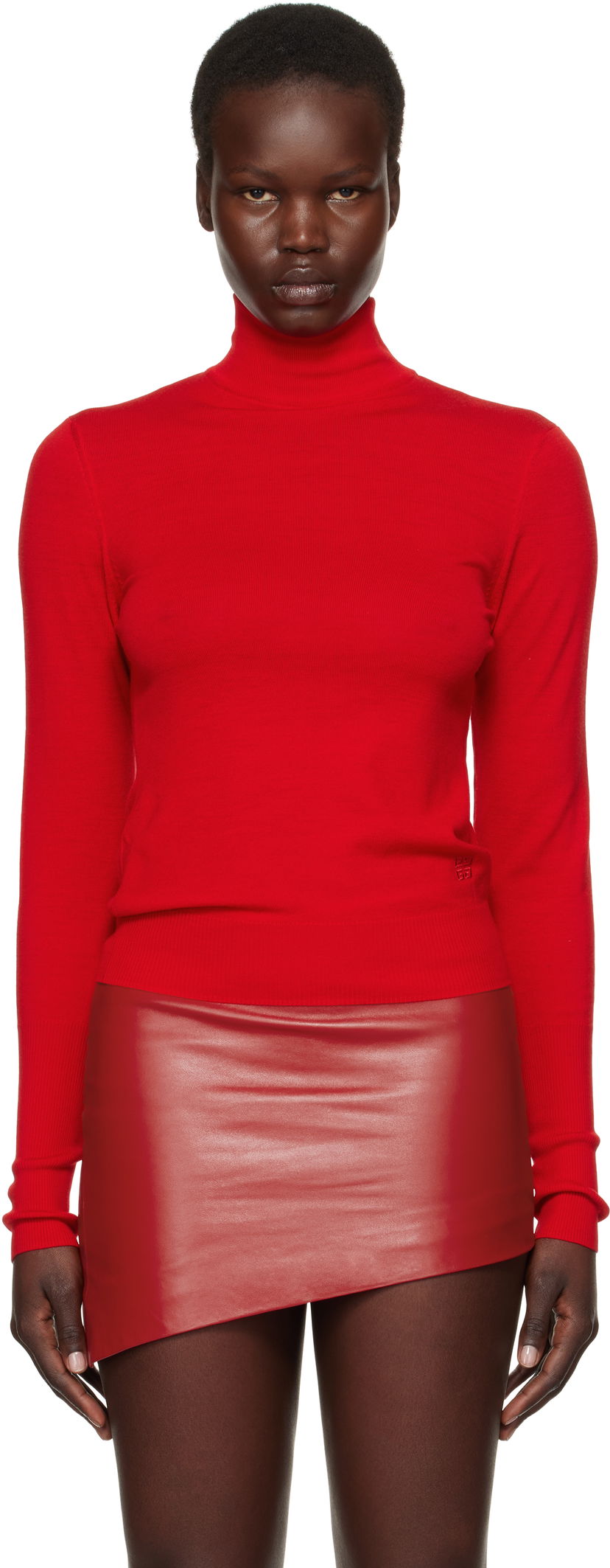 Džemper Givenchy Wool Draped Turtleneck Crvena | BW90SP4ZNX640