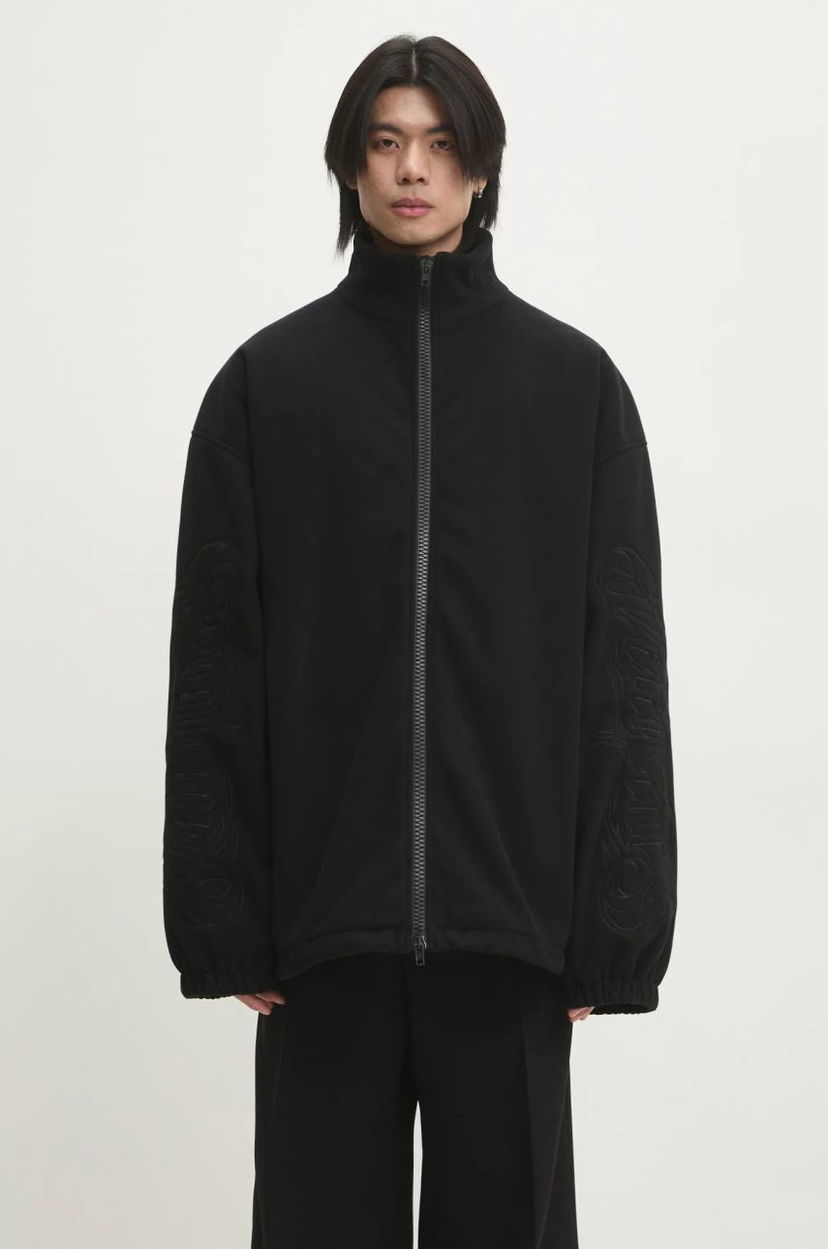 Dukserice VETEMENTS VETEMENTS Metal Sleeves Fleece Oversize Jacket Crna | UA66JA380B