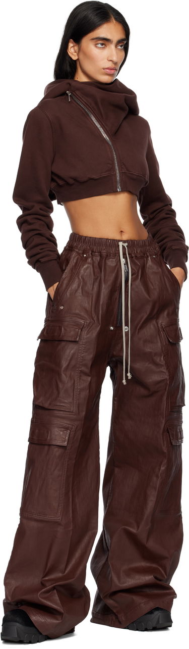 Dukserice Rick Owens Concordians Micro Mountain Cropped Asymmetric Zip Hoodie Smeđa | DS02E7237 F, 3