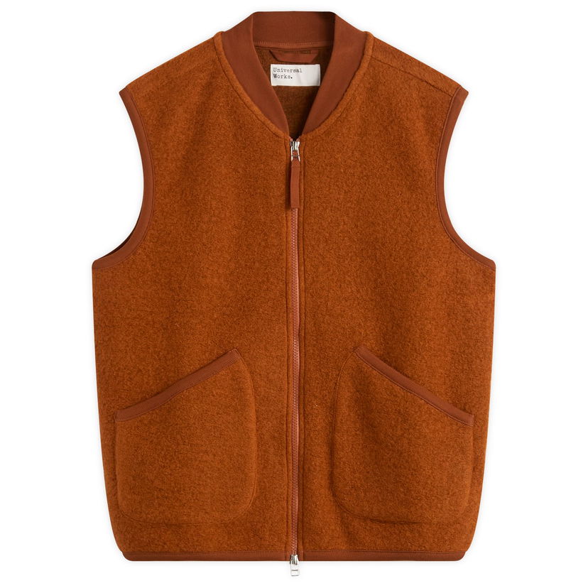 Prsluk Universal Works Universal Works Wool Fleece Zip Vest Smeđa | 00015-RST