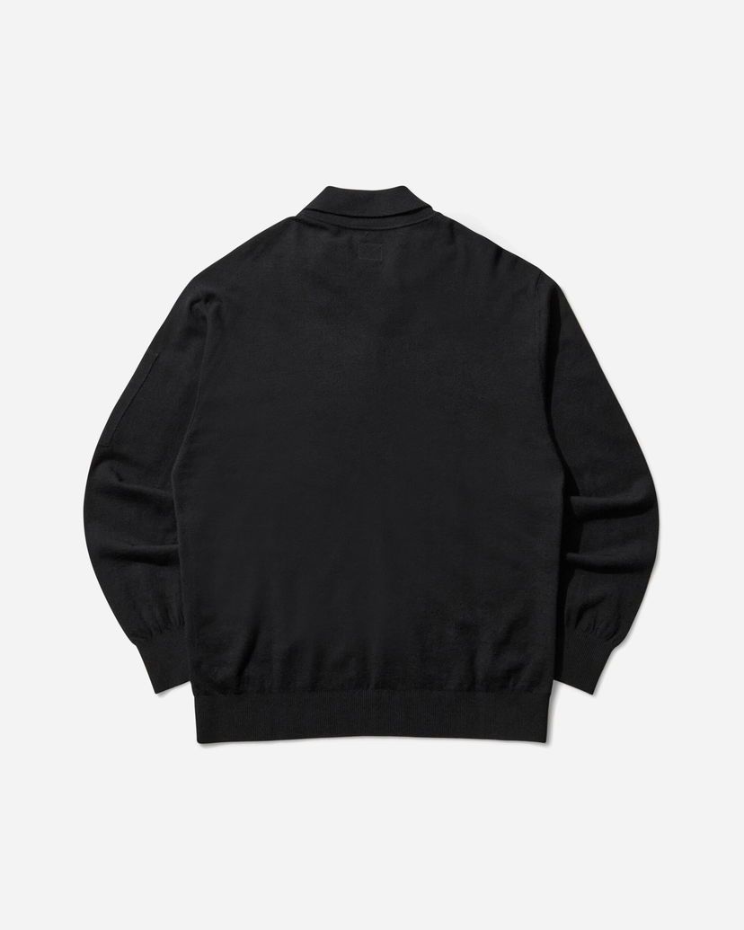 Džemper C.P. Company Merino Wool Polo Knit Sweater Crna | 19CMKN038A-005528A 999
