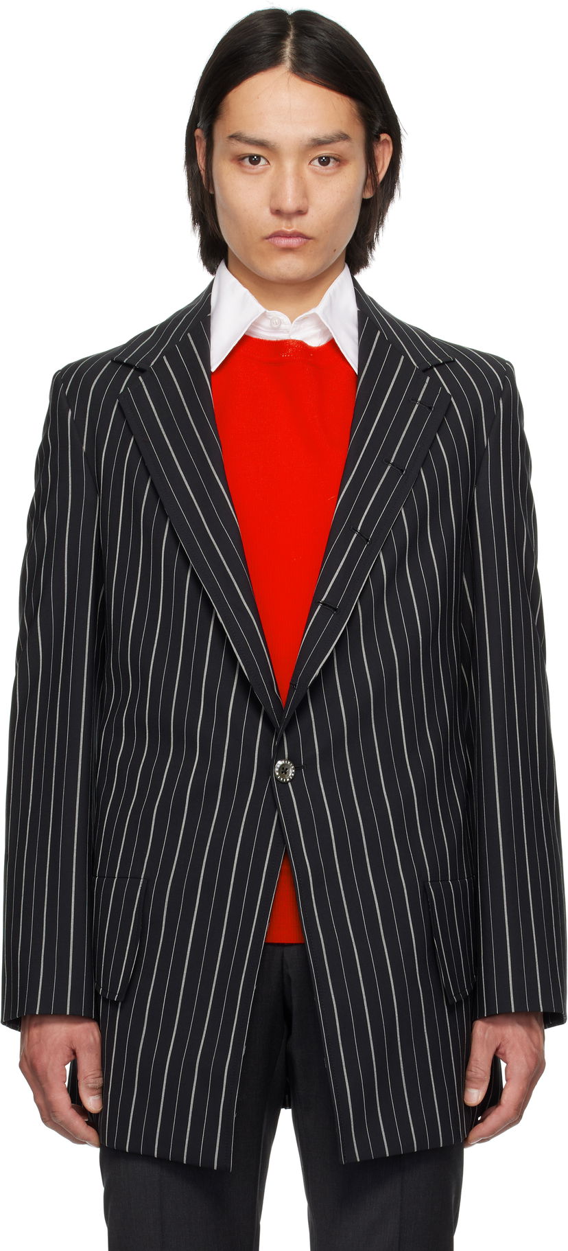 Jakna Vivienne Westwood Vivienne Westwood Pinstripe DL Blazer Crna | 2301001Y-W0123-