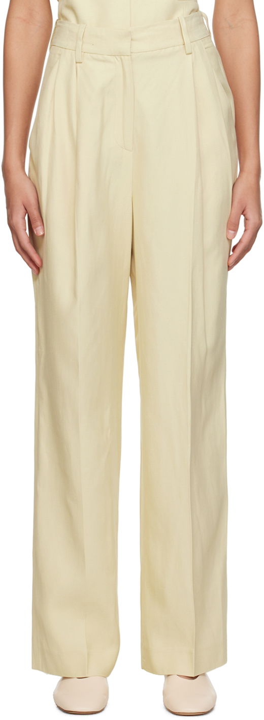 Hlače Loulou de Saison Loulou de Saison Cadar Pleated Trousers Žuta | CADAR