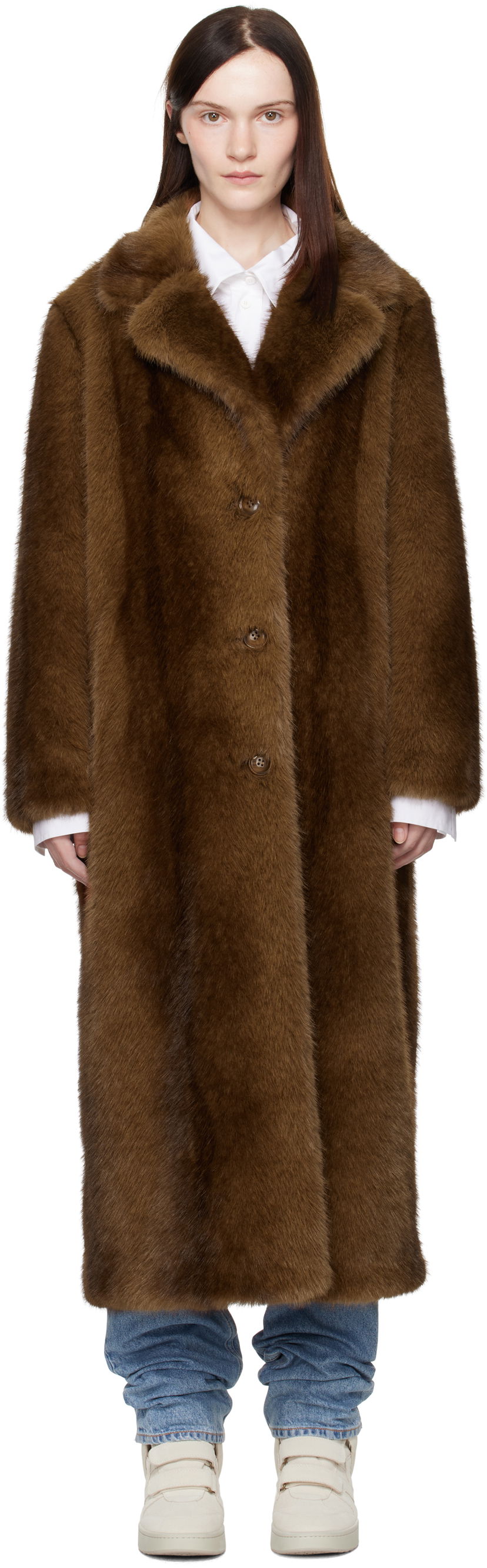 Kaputi STAND STUDIO Nora Faux-Fur Coat Smeđa | 66410-9019