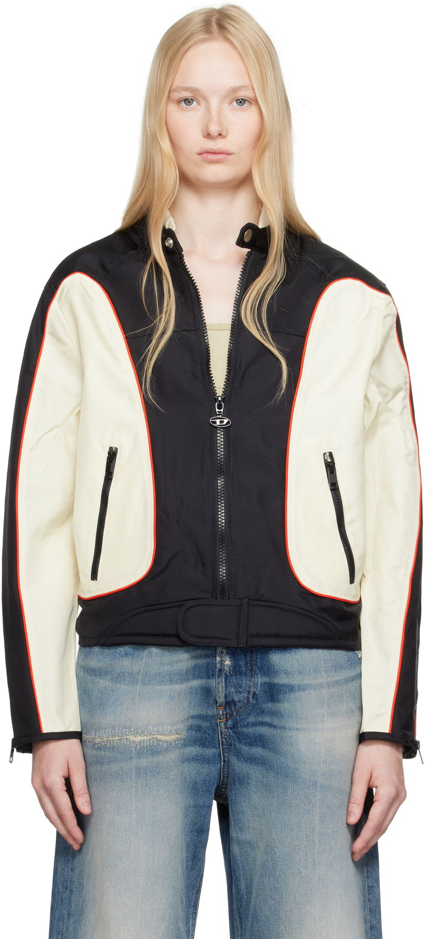 Bomber jakna Diesel Diesel J-Blink Panelled Jacket Bijela | A17369 0PDAI