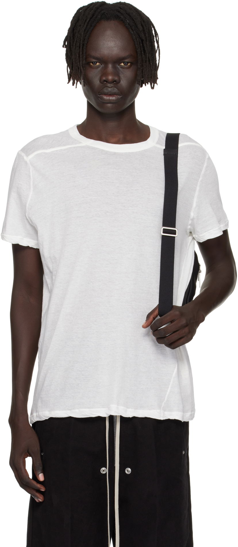 Majica kratkih rukava Rick Owens Rick Owens Concordians Short Level T-Shirt Bijela | RU02E1265 UC
