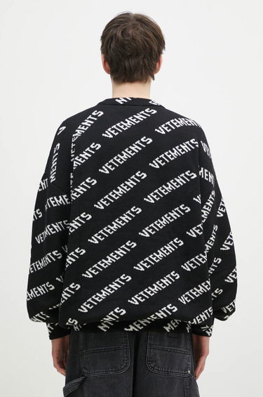 Džemper VETEMENTS VETEMENTS Monogram Warm Knit Sweater Crna | UA66KN150B, 2