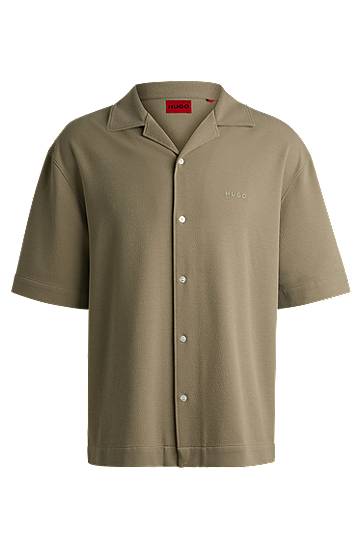 Košulja BOSS Oversized-Fit Jersey Shirt Zelena | 50539345