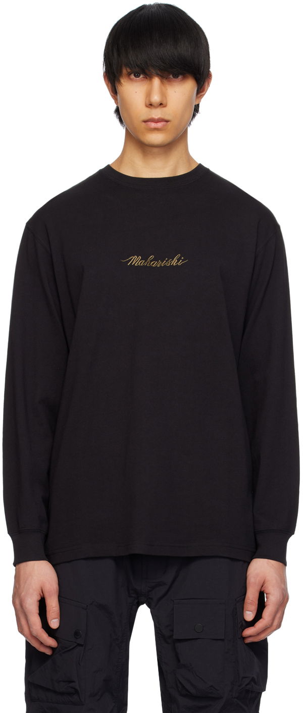 Majica kratkih rukava Maharishi Maharishi Embroidered Long Sleeve T-Shirt Crna | 5080