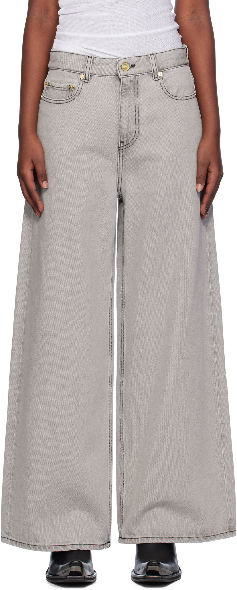 Jeans GANNI Wide Jeans Siva | J1549