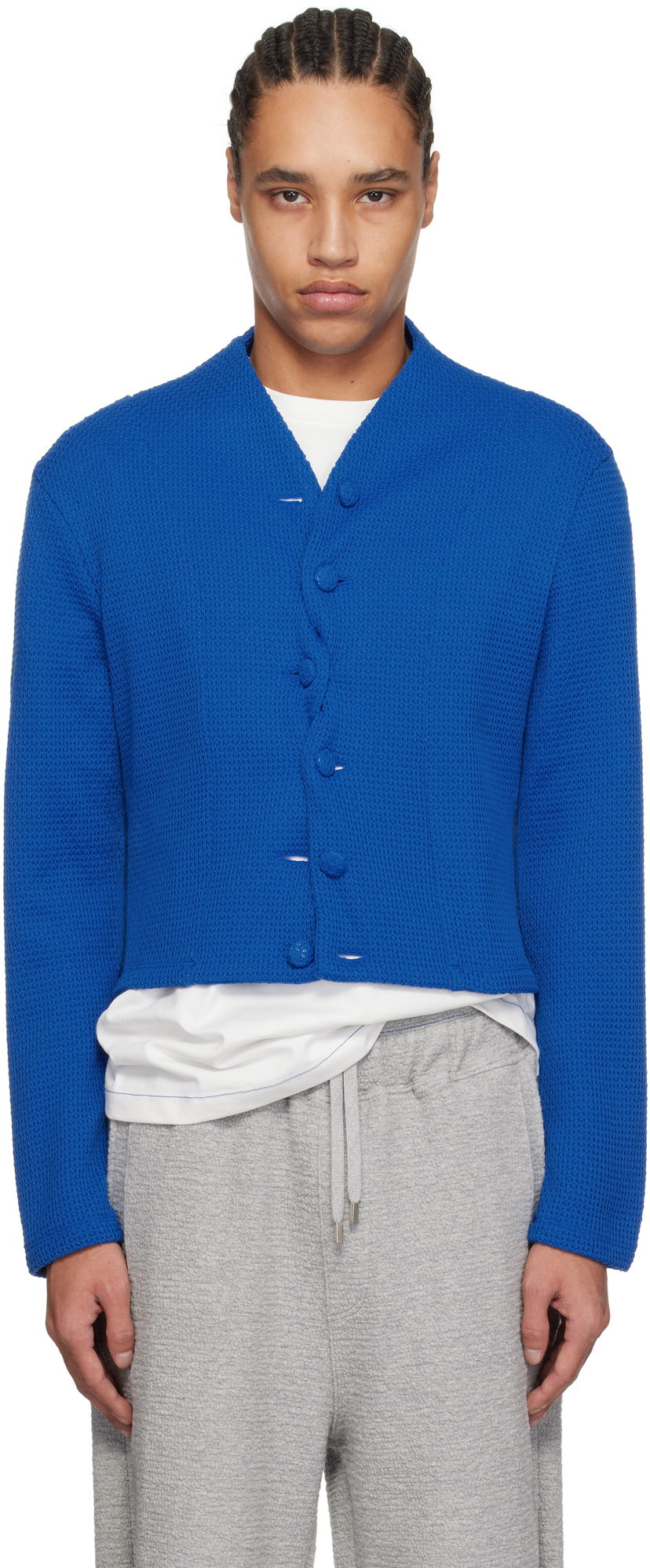 Džemper ADER ERROR ADER error 62 Cropped Cardigan Plava | BO01SSKT0702BL