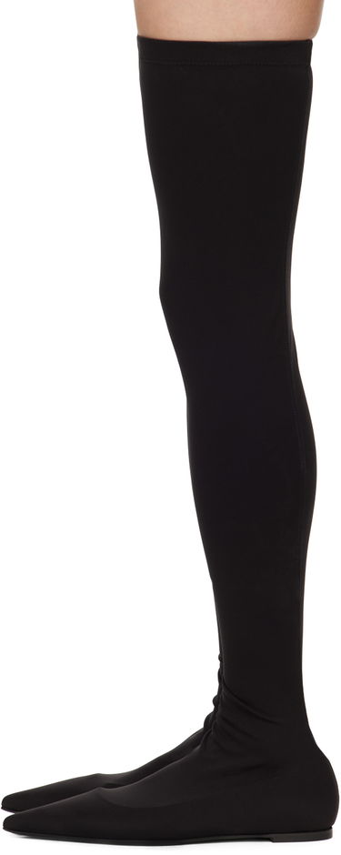 Tenisice i cipele Dolce & Gabbana Stretch Jersey Thigh-High Flats Crna | CU1115 AV590, 2
