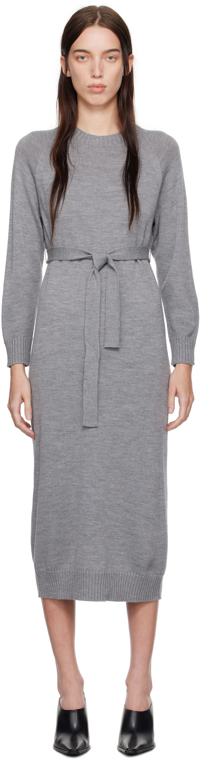 Haljina Max Mara Max Mara Leisure Scrivia Midi Knit Dress Siva | 2426326028600 MM12024