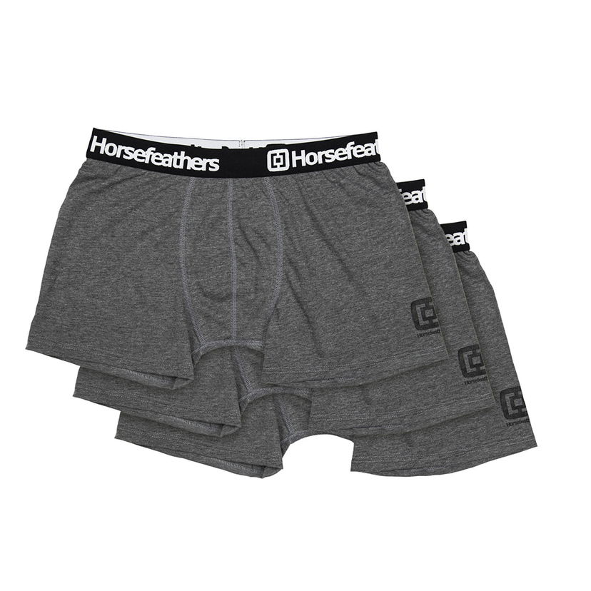 Bokserice Horsefeathers Boxers Dynasty 3-Pack Boxer Shorts Heather Anthracite Siva | AM067B