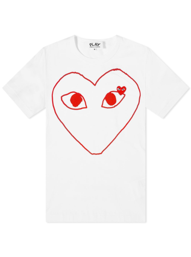 Majica kratkih rukava Comme des Garçons Play Outline Heart Logo Tee Bijela | P1T100-1