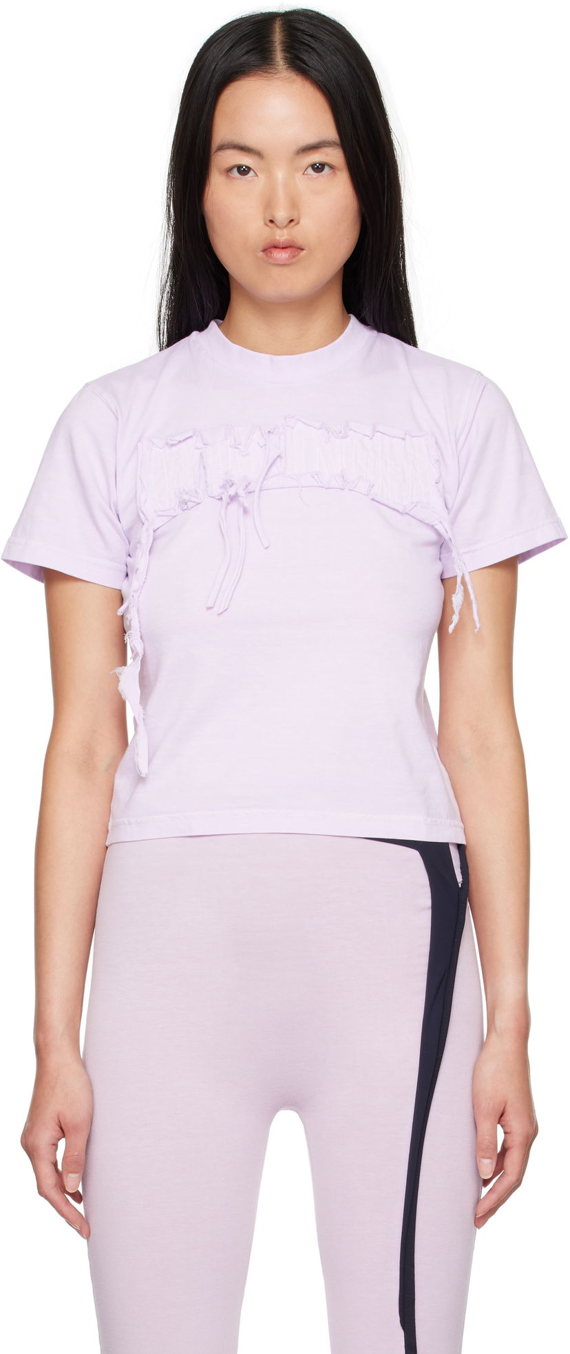 Majica kratkih rukava Ottolinger Ottolinger Distressed Otto Fitted T-Shirt Ljubičasta | 2215014014