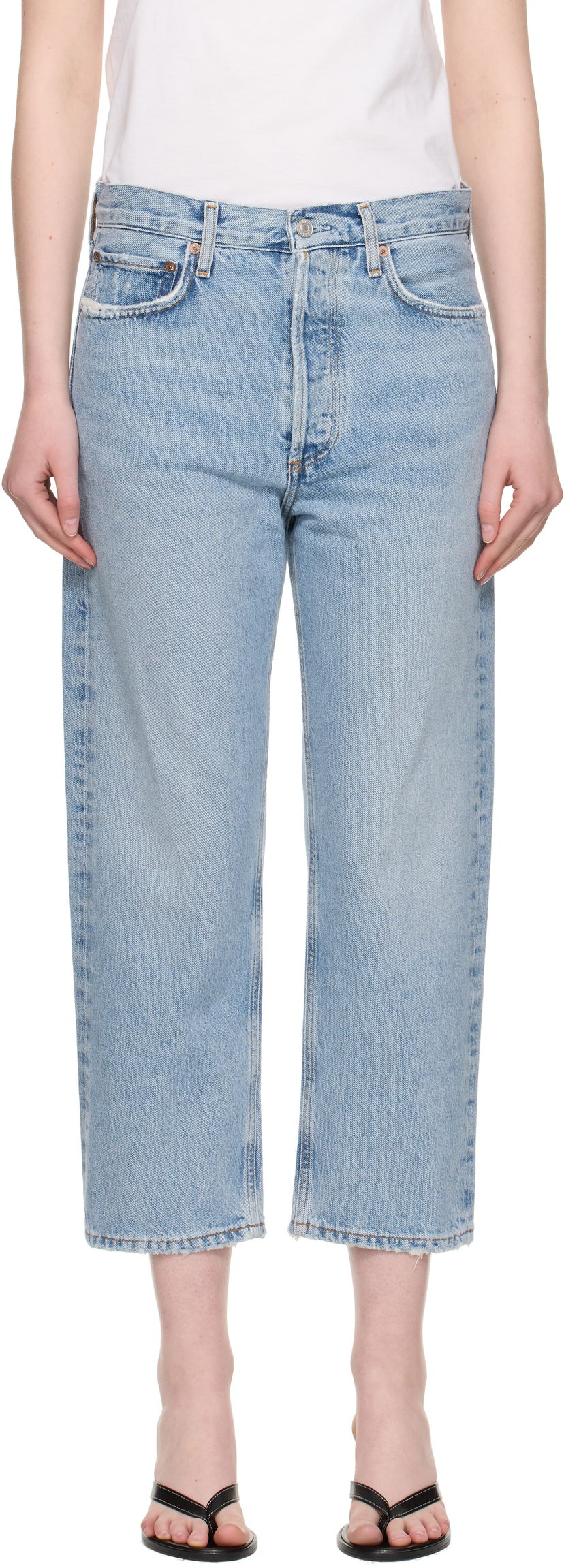 Jeans AGOLDE AGOLDE 90's Crop Mid Rise Straight Jeans Plava | A173H-1206