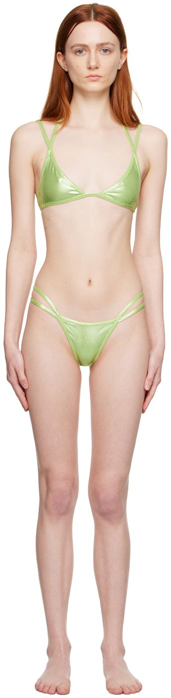 Kupaći kostimi The Attico Attico Double Strap Bikini Zelena | 233WBB62 PA32
