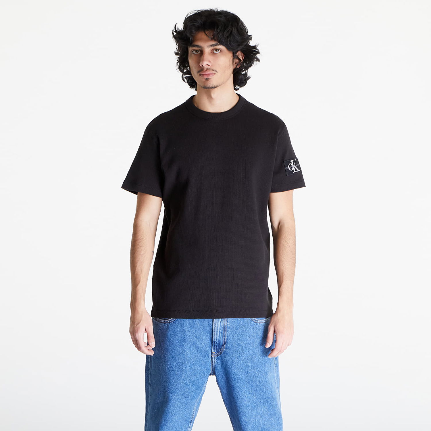 Majica kratkih rukava CALVIN KLEIN Jeans Badge Waffle Short Sleeve Tee Crna | J30J323489 BEH, 0