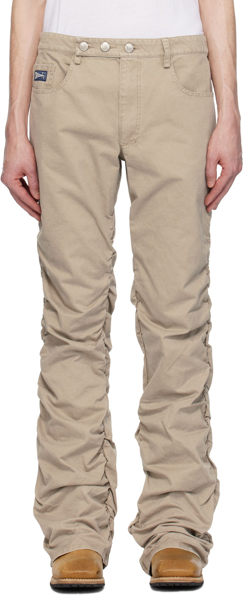 Jeans MISBHV MISBHV Cotton Twill Stacked Trousers Bež | 250M306