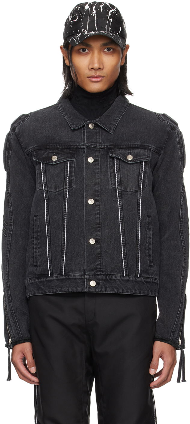 Jakna Kanghyuk Lock Stitched Denim Jacket Crna | CO24SSJK04