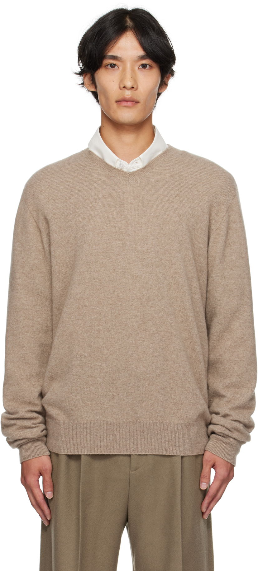 Džemper The Row The Row Rod V-Neck Sweater Bež | 1014-Y556