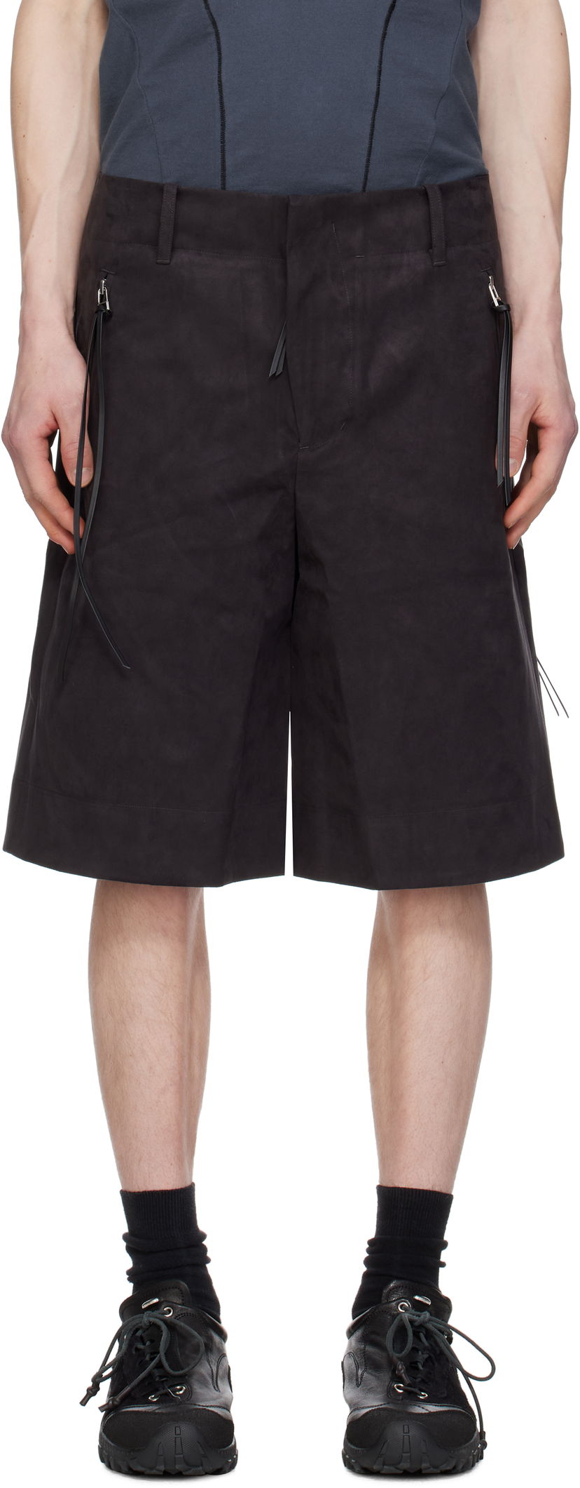 Kratke hlače Post Archive Faction (PAF) PAF 8.0 Center Technical Faux-Suede Shorts Crna | 8.0 BTPC-B