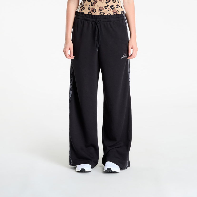 Trenirka adidas Performance adidas Animal Print 3-Stripes Open Hem Pants Crna | JM1840
