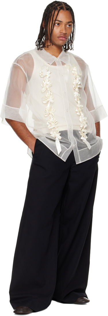 Košulja Simone Rocha Ribbon Daisy Chain Boxy Shirt Bijela | 5388 0360, 3