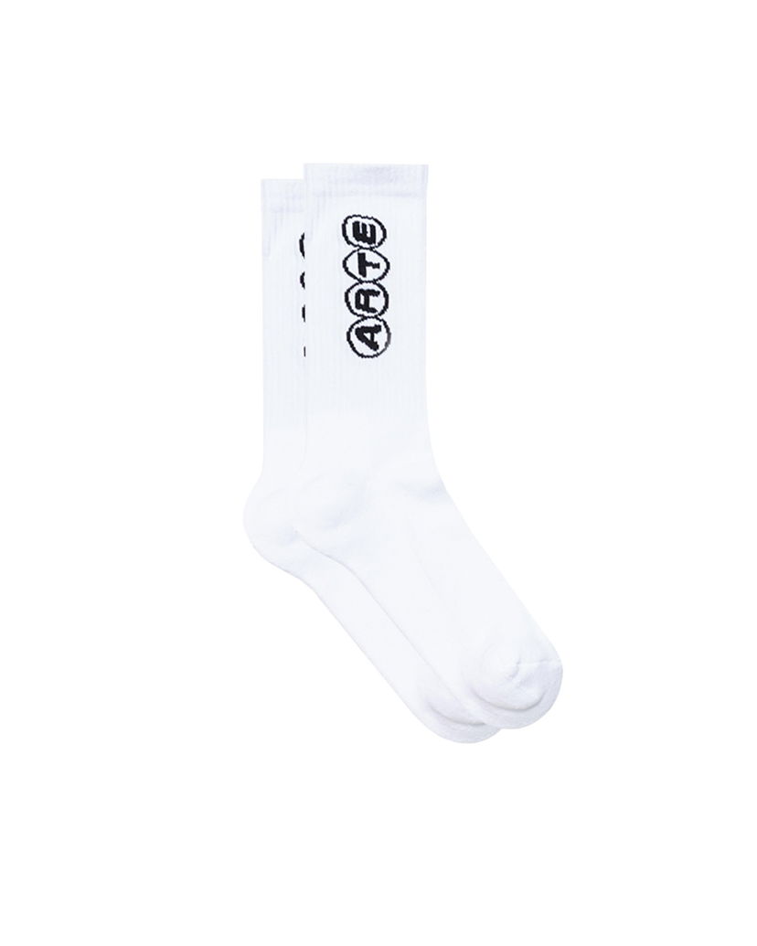 Čarape Arte Antwerp Arte Antwerp Circle Logo Crew Socks Bijela | AW25-236M-WHT
