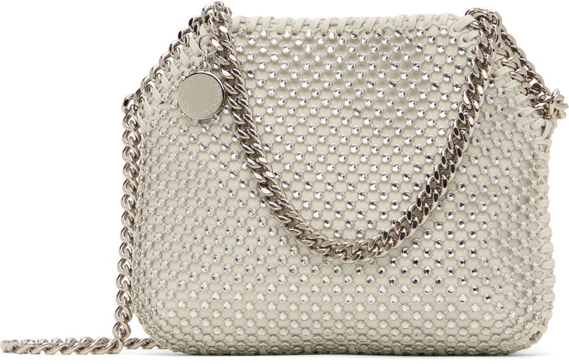 Torba za rame Stella McCartney Mini Falabella Crystal Mesh Bag Siva | 700109WP0499